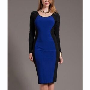 Women’s Symphony Blue Black Body Con Dress S 💕